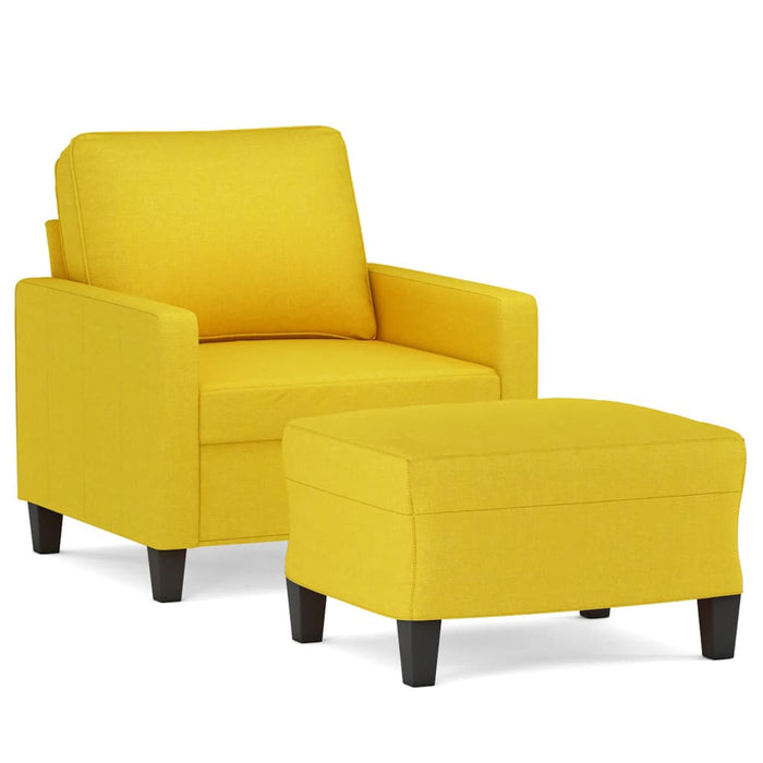 Fotoliu canapea cu taburet, galben deschis, 60 cm, textil - WALTI WALTI