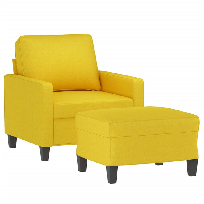 Fotoliu canapea cu taburet, galben deschis, 60 cm, textil - WALTI WALTI