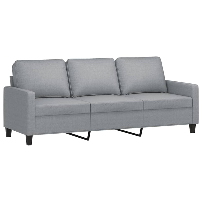 Canapea cu 3 locuri și taburet, gri deschis, 180 cm, textil - WALTI WALTI