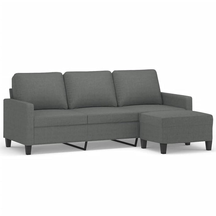 Canapea cu 3 locuri și taburet, gri închis, 180 cm, textil - WALTI WALTI