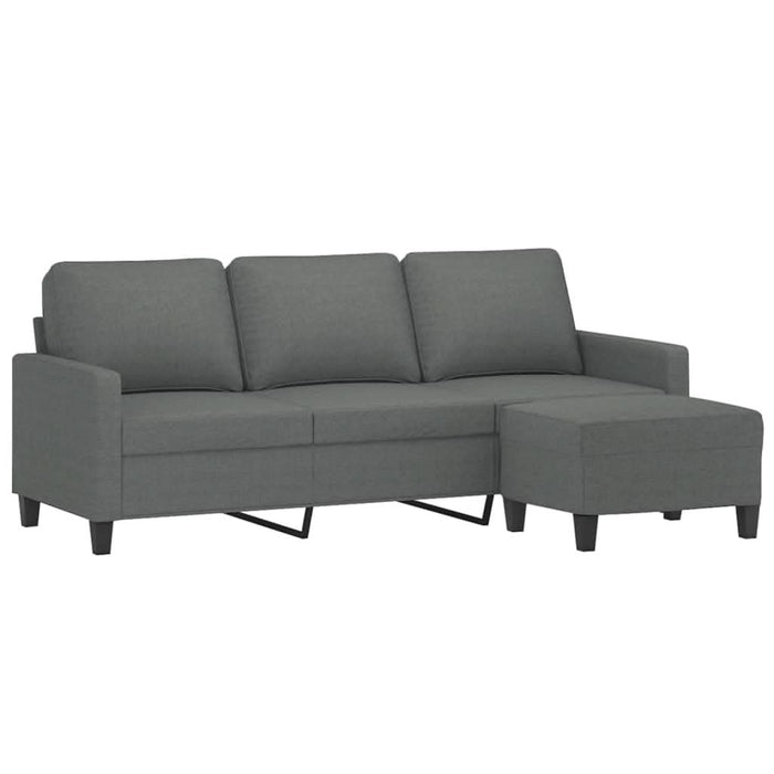 Canapea cu 3 locuri și taburet, gri închis, 180 cm, textil - WALTI WALTI