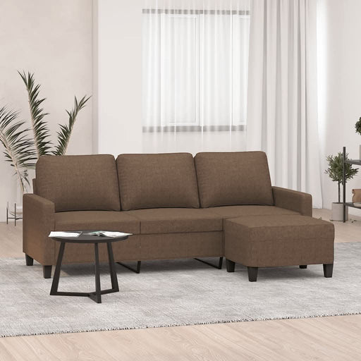 Canapea cu 3 locuri cu taburet, maro, 180 cm, material textil - WALTI WALTI