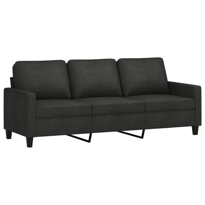 Canapea cu 3 locuri cu taburet, negru, 180 cm, material textil - WALTI WALTI
