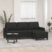 Canapea cu 3 locuri cu taburet, negru, 180 cm, material textil - WALTI WALTI