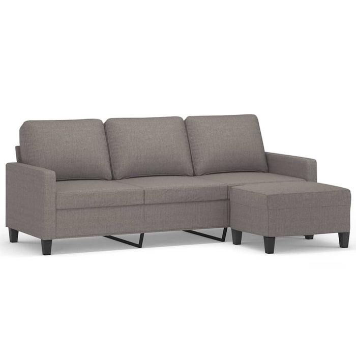 Canapea cu 3 locuri și taburet, taupe, 180 cm, material textil - WALTI WALTI