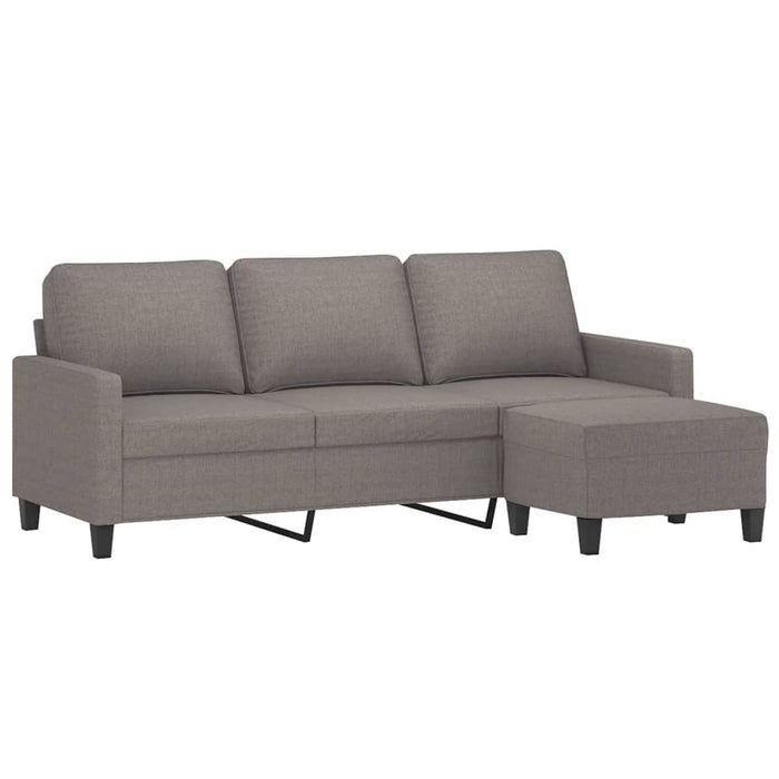 Canapea cu 3 locuri și taburet, taupe, 180 cm, material textil - WALTI WALTI
