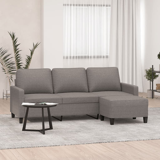 Canapea cu 3 locuri și taburet, taupe, 180 cm, material textil - WALTI WALTI