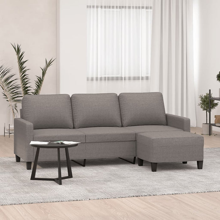 Canapea cu 3 locuri și taburet, taupe, 180 cm, material textil - WALTI WALTI