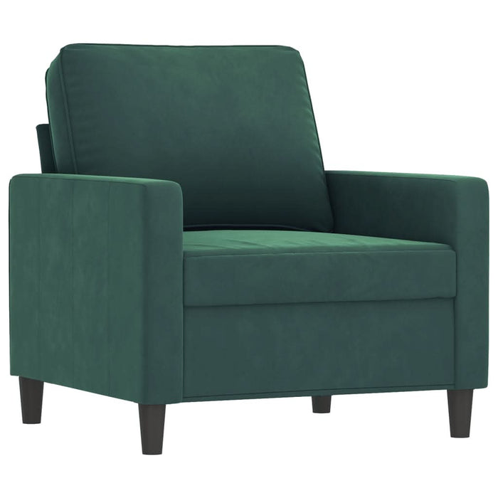 Fotoliu canapea cu taburet, verde închis, 60 cm, catifea - WALTI WALTI