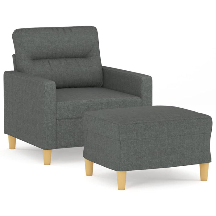 Fotoliu canapea cu taburet, gri închis, 60 cm, textil - WALTI WALTI