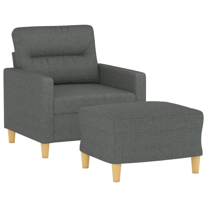 Fotoliu canapea cu taburet, gri închis, 60 cm, textil - WALTI WALTI