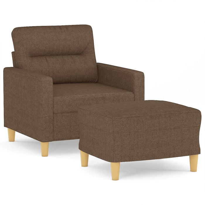 Fotoliu canapea cu taburet, maro, 60 cm, material textil - WALTI WALTI