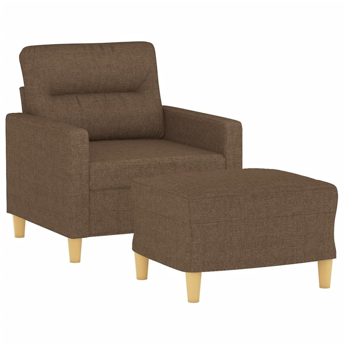 Fotoliu canapea cu taburet, maro, 60 cm, material textil - WALTI WALTI