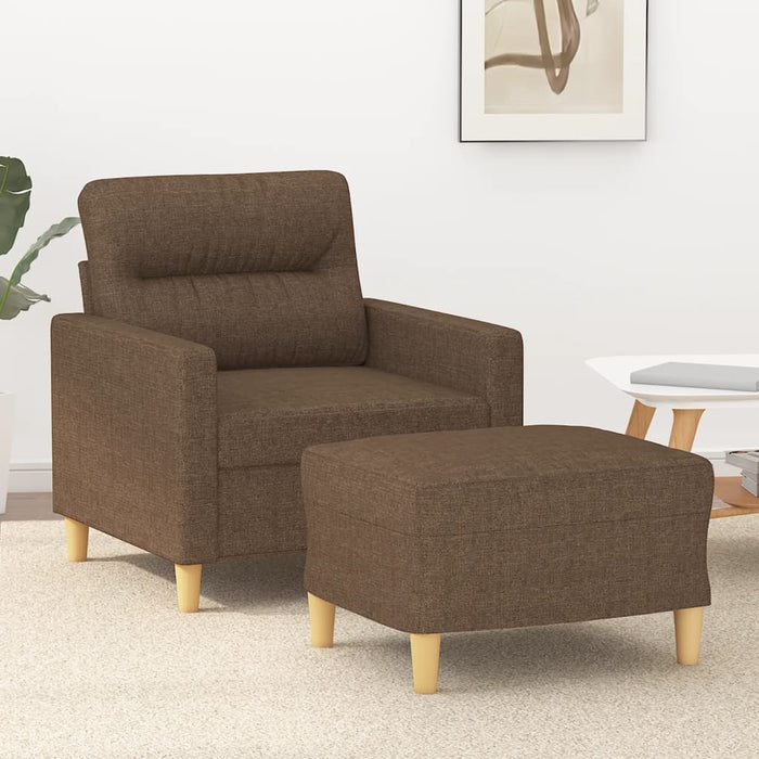 Fotoliu canapea cu taburet, maro, 60 cm, material textil - WALTI WALTI