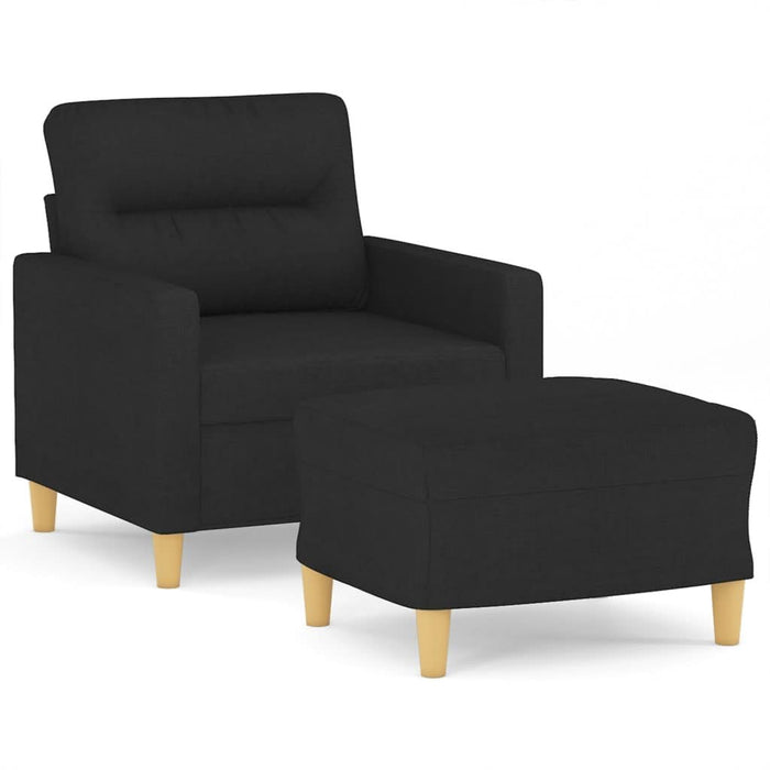 Fotoliu canapea cu taburet, negru, 60 cm, material textil - WALTI WALTI
