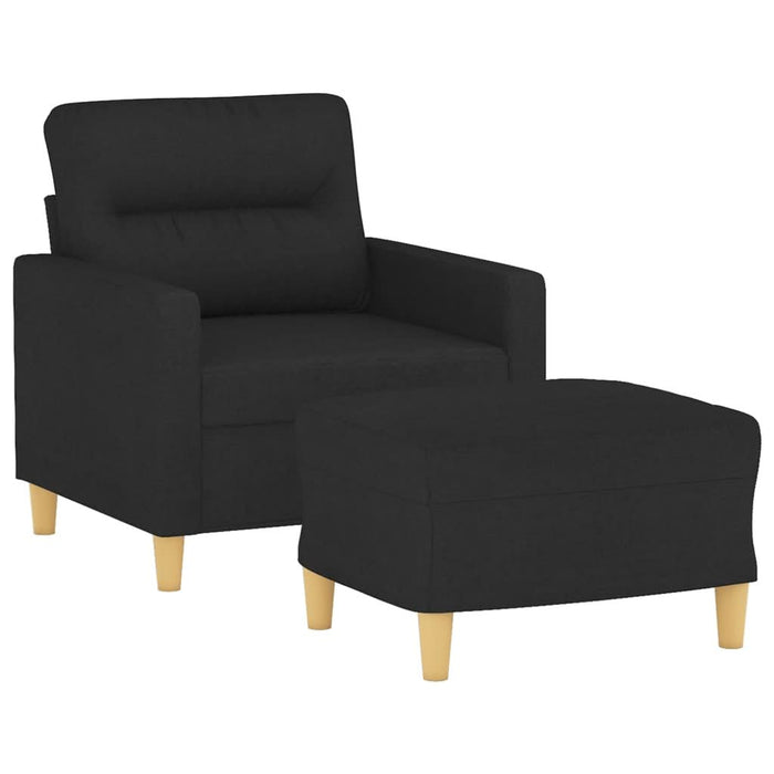 Fotoliu canapea cu taburet, negru, 60 cm, material textil - WALTI WALTI