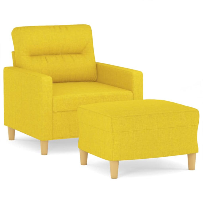 Fotoliu canapea cu taburet, galben deschis, 60 cm, textil WALTI