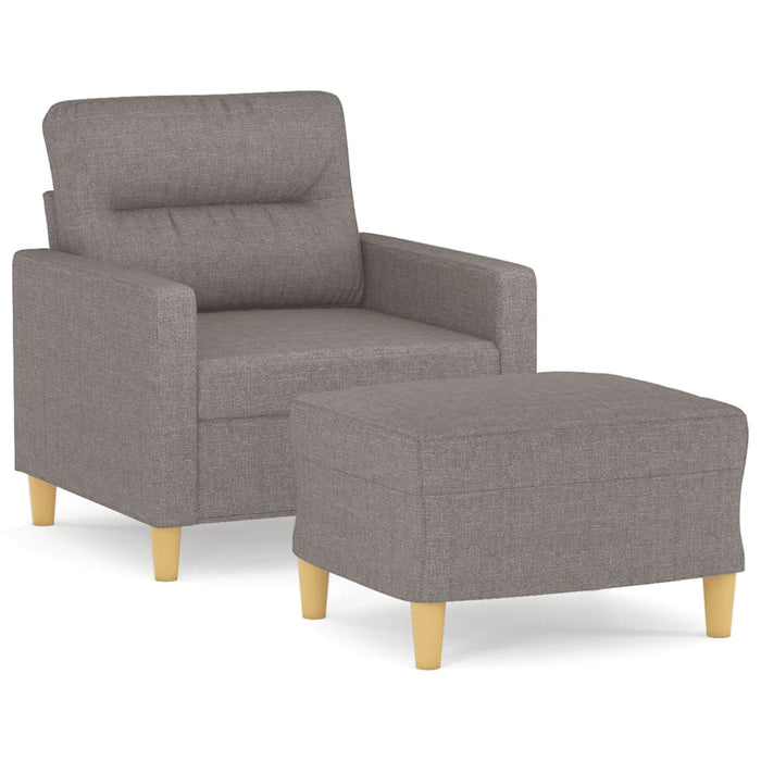 Fotoliu canapea cu taburet, taupe, 60 cm, material textil - WALTI WALTI