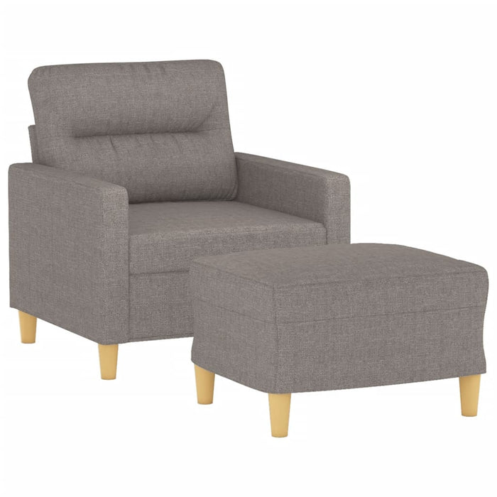 Fotoliu canapea cu taburet, taupe, 60 cm, material textil - WALTI WALTI