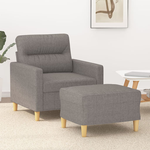 Fotoliu canapea cu taburet, taupe, 60 cm, material textil - WALTI WALTI