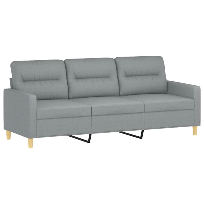 Canapea cu 3 locuri și taburet, gri deschis, 180 cm, textil - WALTI WALTI