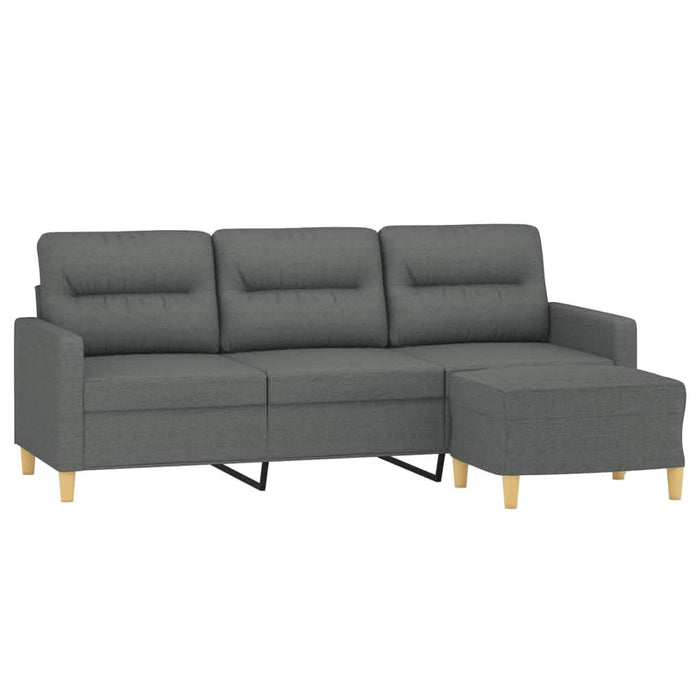 Canapea cu 3 locuri și taburet, gri închis, 180 cm, textil - WALTI WALTI