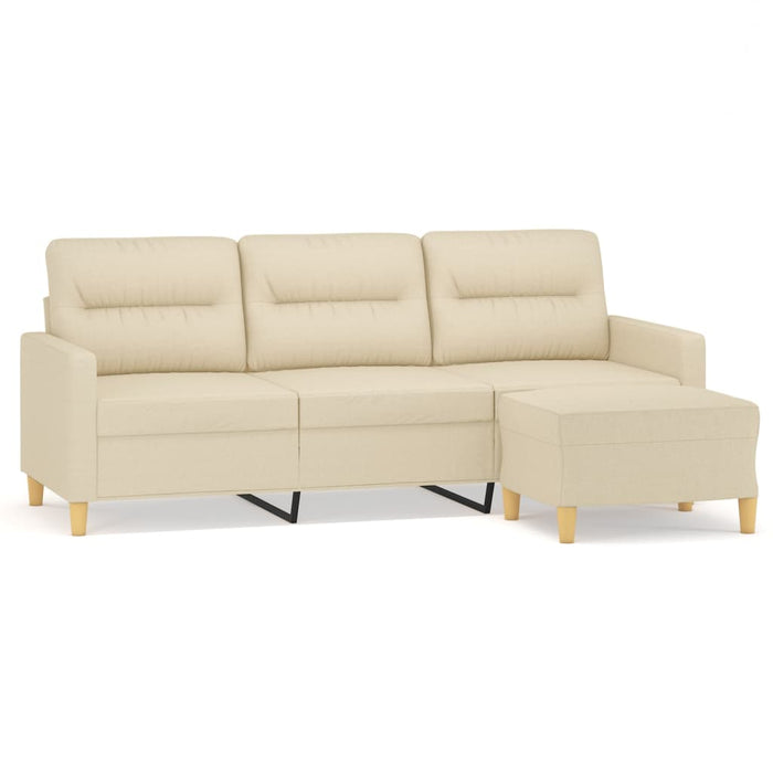 Canapea cu 3 locuri cu taburet, crem, 180 cm, material textil - WALTI WALTI