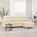 Canapea cu 3 locuri cu taburet, crem, 180 cm, material textil - WALTI WALTI