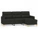 Canapea cu 3 locuri cu taburet, negru, 180 cm, material textil - WALTI WALTI