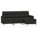 Canapea cu 3 locuri cu taburet, negru, 180 cm, material textil - WALTI WALTI