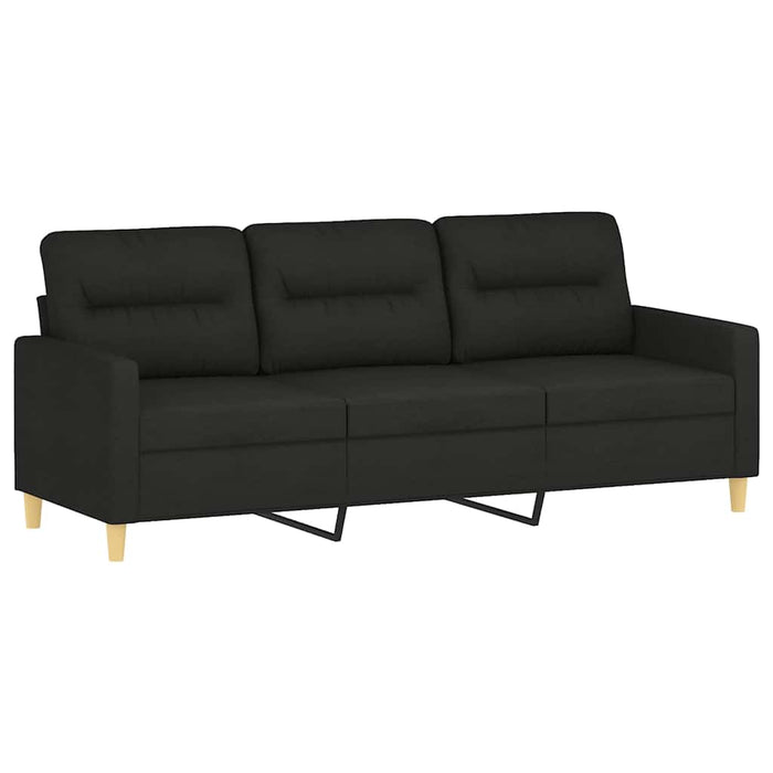 Canapea cu 3 locuri cu taburet, negru, 180 cm, material textil - WALTI WALTI