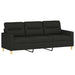 Canapea cu 3 locuri cu taburet, negru, 180 cm, material textil - WALTI WALTI