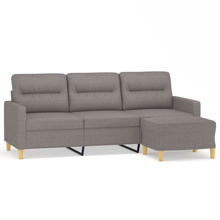 Canapea cu 3 locuri și taburet, taupe, 180 cm, material textil - WALTI WALTI