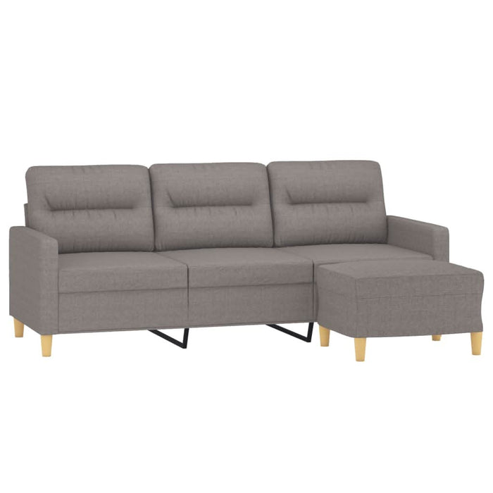 Canapea cu 3 locuri și taburet, taupe, 180 cm, material textil - WALTI WALTI