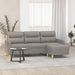 Canapea cu 3 locuri și taburet, taupe, 180 cm, material textil - WALTI WALTI