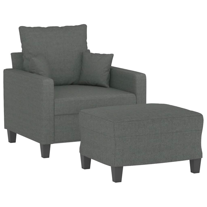 Fotoliu canapea cu taburet, gri închis, 60 cm, textil - WALTI WALTI