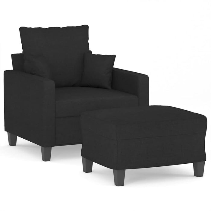 Fotoliu canapea cu taburet, negru, 60 cm, material textil - WALTI WALTI