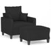 Fotoliu canapea cu taburet, negru, 60 cm, material textil - WALTI WALTI