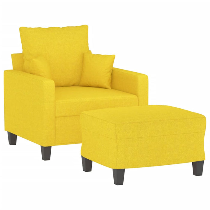 Fotoliu canapea cu taburet, galben deschis, 60 cm, textil - WALTI WALTI