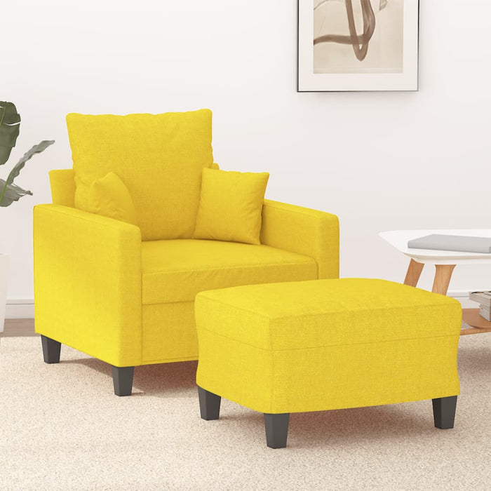 Fotoliu canapea cu taburet, galben deschis, 60 cm, textil - WALTI WALTI