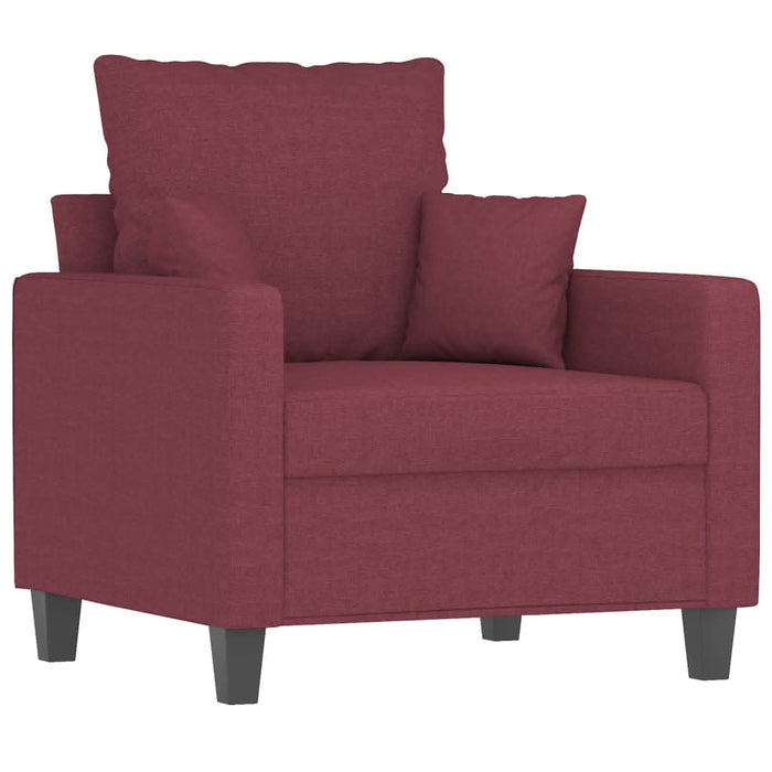 Fotoliu canapea cu taburet, roșu vin, 60 cm, material textil - WALTI WALTI