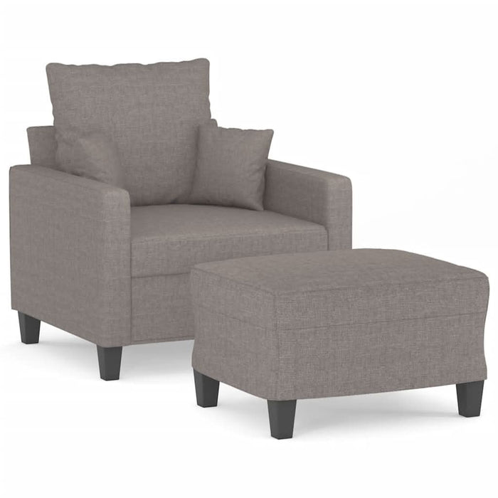 Fotoliu canapea cu taburet, taupe, 60 cm, material textil - WALTI WALTI