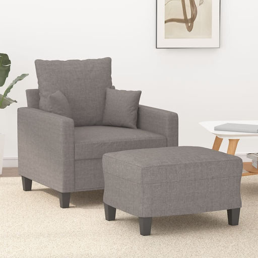 Fotoliu canapea cu taburet, taupe, 60 cm, material textil - WALTI WALTI