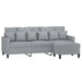 Canapea cu 3 locuri și taburet, gri deschis, 180 cm, textil - WALTI WALTI