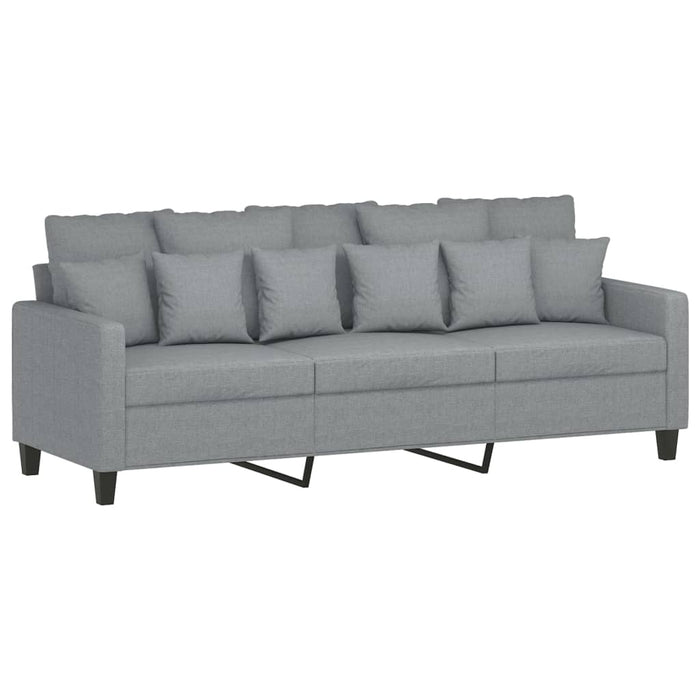 Canapea cu 3 locuri și taburet, gri deschis, 180 cm, textil - WALTI WALTI