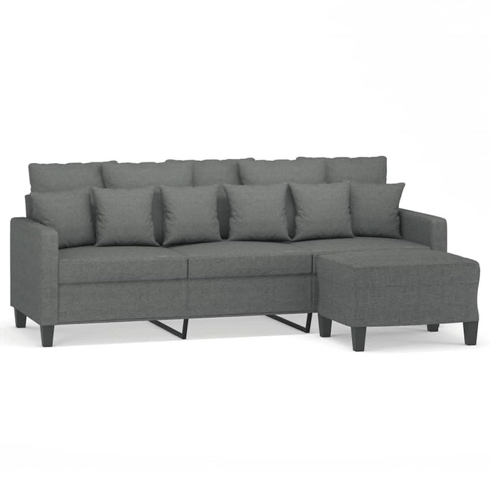 Canapea cu 3 locuri și taburet, gri închis, 180 cm, textil - WALTI WALTI