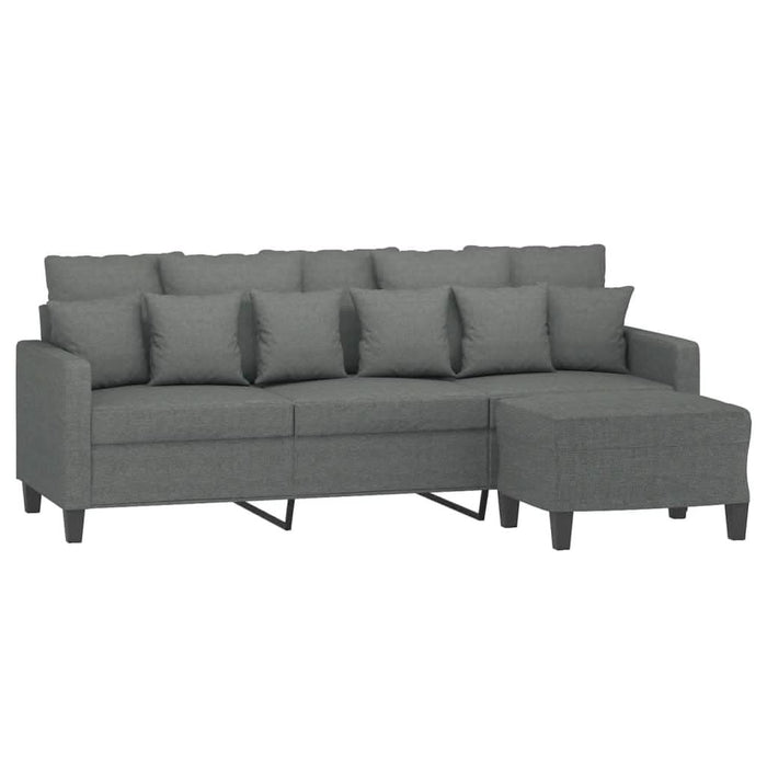 Canapea cu 3 locuri și taburet, gri închis, 180 cm, textil - WALTI WALTI