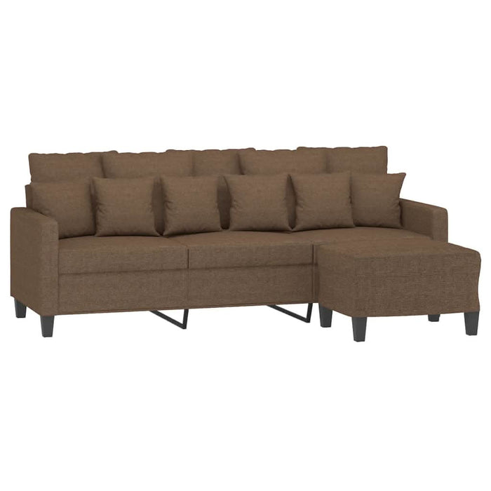 Canapea cu 3 locuri cu taburet, maro, 180 cm, material textil - WALTI WALTI