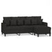 Canapea cu 3 locuri cu taburet, negru, 180 cm, material textil - WALTI WALTI