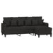 Canapea cu 3 locuri cu taburet, negru, 180 cm, material textil - WALTI WALTI